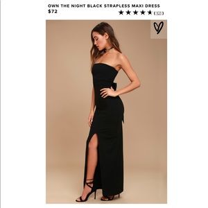 Lulu’s black strapless maxi dress